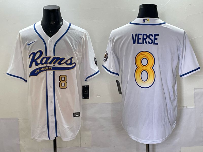 Men 2025 Los Angeles Rams #8 Verse white Joint Name Nike Limited NFL Jersey style 003->los angeles rams->NFL Jersey